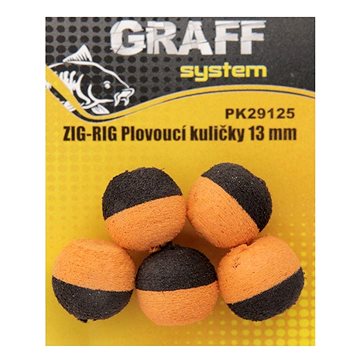 Graff Zig-Rig Plovoucí kulička 13mm Černá/Oranžová 5ks (8594185854166)