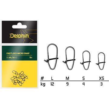 Delphin Fastlock Micro Snap Velikost M 9kg 10ks (8586018468565)