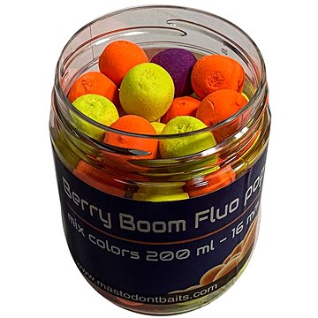 Mastodont Baits Fluo pop-up Berry Boom 16mm 200ml Mix barev (8594187922412)