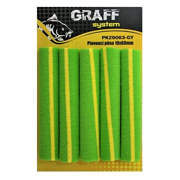 Graff Plovoucí pěna 10mm x 60mm Zeleno-žlutá 5ks (8594185853473)