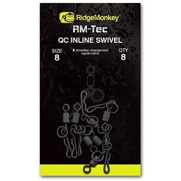 RidgeMonkey RM-Tec Quick Change Inline Swivel Velikost 8 8ks (5060432143503)