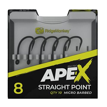 RidgeMonkey Ape-X Straight Point Barbed 10ks (RYB910373nad)