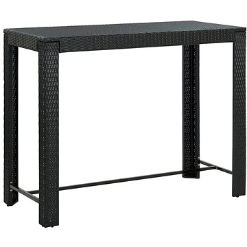 Zahradní barový stůl černý 140,5 × 60,5 × 110,5 cm polyratan, 45877 (45877)