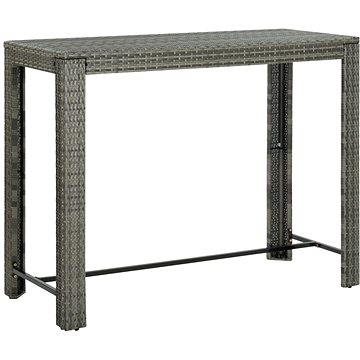 Zahradní barový stůl šedý 140,5 × 60,5 × 110,5 cm polyratan, 45878 (45878)