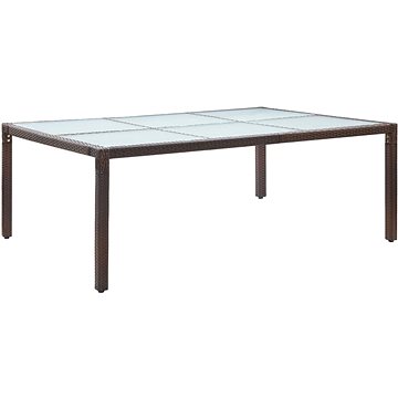 Venkovní jídelní stůl hnědý 200 × 150 × 74 cm polyratan, 46128 (46128)