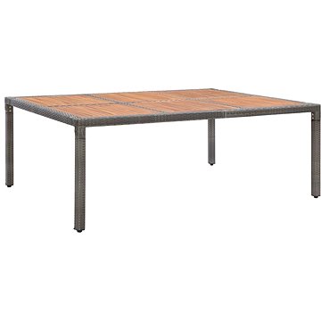 Zahradní stůl šedý 200 × 150 × 74 cm polyratan a akáciové dřevo, 46135 (46135)