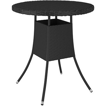 Zahradní stůl černý 70 × 70 × 73 cm polyratan, 310465 (310465)