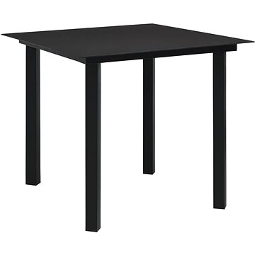 Zahradní jídelní stůl černý 80 × 80 × 74 cm ocel a sklo, 312161 (312161)