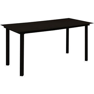 Zahradní jídelní stůl černý 150 × 80 × 74 cm ocel a sklo, 312162 (312162)