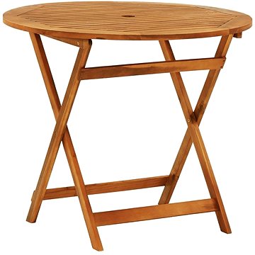 Skládací zahradní stůl O 90 × 75 cm masivní eukalyptové dřevo, 312456 (312456)