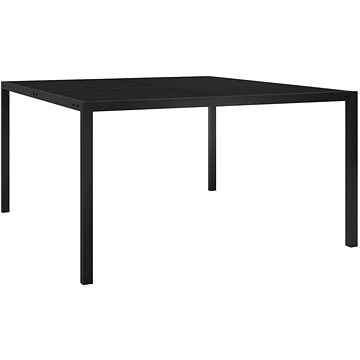 Zahradní stůl 130 × 130 × 72 cm černý ocel a sklo, 313099 (313099)