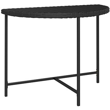 Zahradní stůl černý 100 × 50 × 75 cm polyratan, 316652 (316652)