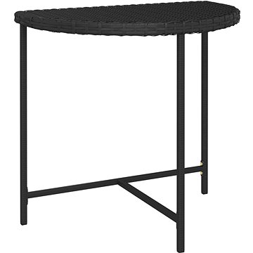 Zahradní stůl černý 80 × 50 × 75 cm polyratan, 316654 (316654)