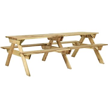 Piknikový stůl a lavice 220 × 122 × 72 cm impregnované borové dřevo, 318399 (318399)