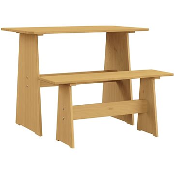 Jídelní stůl s lavicí medově hnědý masivní borové dřevo, 327250 (327250)