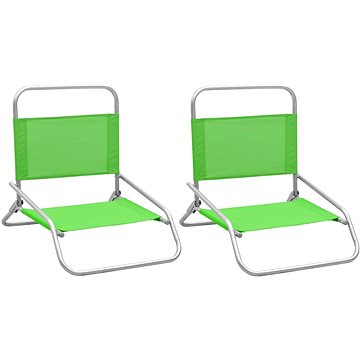 Skládací plážové židle 2 ks zelené textil, 310370 (310370)