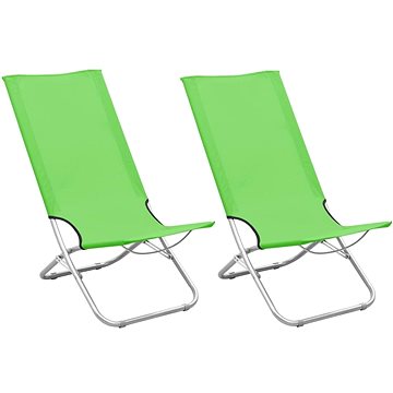 Skládací plážové židle 2 ks zelené textil, 310379 (310379)
