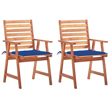 Zahradní jídelní židle 2 ks s poduškami masivní akáciové dřevo, 3064330 (3064330)