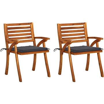 Zahradní jídelní židle s poduškami 2 ks masivní akáciové dřevo, 3060780 (3060780)