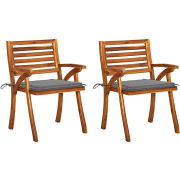 Zahradní jídelní židle s poduškami 2 ks masivní akáciové dřevo, 3060783 (3060783)