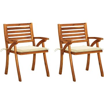 Zahradní jídelní židle s poduškami 2 ks masivní akáciové dřevo, 3060786 (3060786)