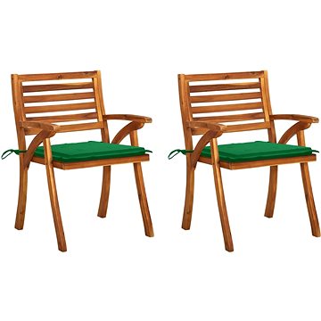 Zahradní jídelní židle s poduškami 2 ks masivní akáciové dřevo, 3060795 (3060795)
