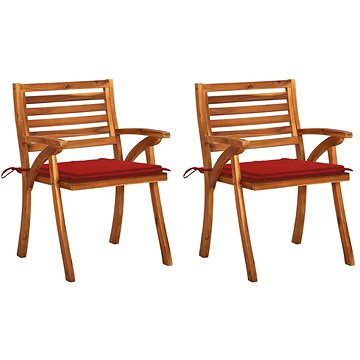 Zahradní jídelní židle s poduškami 2 ks masivní akáciové dřevo, 3060798 (3060798)