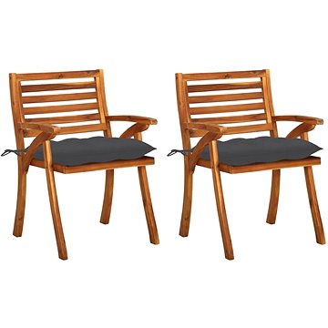 Zahradní jídelní židle s poduškami 2 ks masivní akáciové dřevo, 3060825 (3060825)