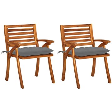 Zahradní jídelní židle s poduškami 2 ks masivní akáciové dřevo, 3060828 (3060828)