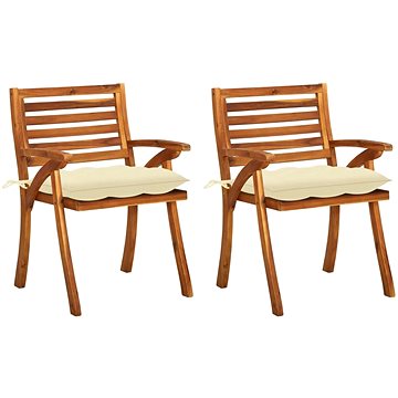 Zahradní jídelní židle s poduškami 2 ks masivní akáciové dřevo, 3060831 (3060831)