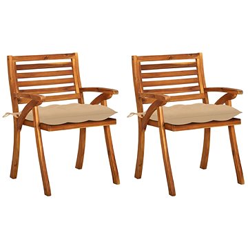 Zahradní jídelní židle s poduškami 2 ks masivní akáciové dřevo, 3060834 (3060834)