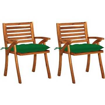 Zahradní jídelní židle s poduškami 2 ks masivní akáciové dřevo, 3060840 (3060840)