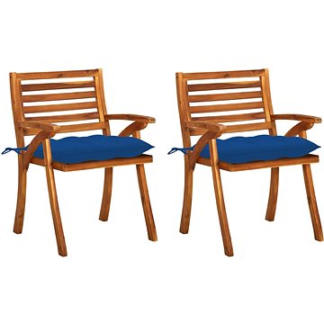 Zahradní jídelní židle s poduškami 2 ks masivní akáciové dřevo, 3060855 (3060855)