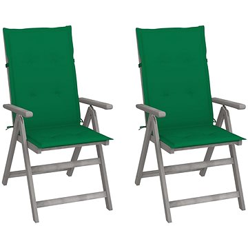 Zahradní polohovací židle s poduškami 2 ks masivní akácie, 3064703 (3064703)