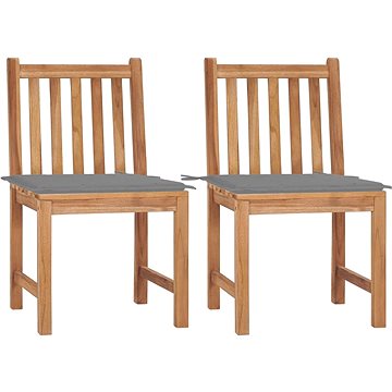 Zahradní židle 2 ks s poduškami masivní teakové dřevo, 3062917 (3062917)
