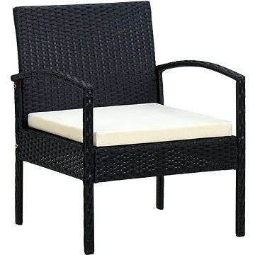 SHUMEE Židle zahradní vč. podušky, černá 45795 (45795)