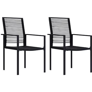 Zahradní židle 2 ks PVC ratan černé, 312171 (312171)