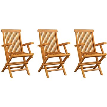 Zahradní židle 3 ks masivní teakové dřevo, 312277 (312277)