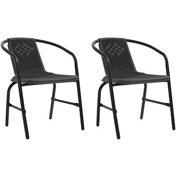 Zahradní židle 2 ks plastový ratan a ocel 110 kg, 312494 (312494)