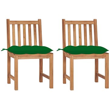 Zahradní židle s poduškami 2 ks masivní teak, 3062936 (3062936)