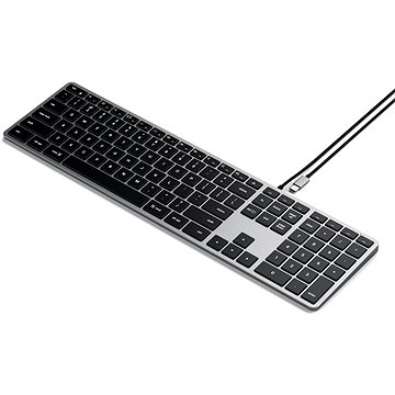Satechi Slim W3 USB-C BACKLIT Wired Keyboard - Space Grey - US (ST-UCSW3M)