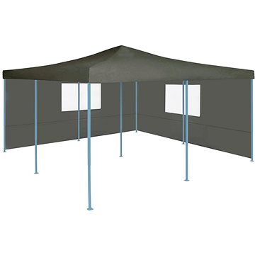 Skládací altán se 2 bočnicemi 5 x 5 m antracitový (48908)