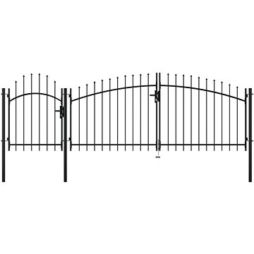Zahradní brána ocel 2×4 m černá (144364)