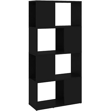 Shumee dělící stěna černá 60×24×124,5 cm dřevotříska, 809081 (809081)