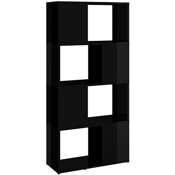 Shumee dělící stěna černá vysoký lesk 60×24×124,5 cm, 809087 (809087)
