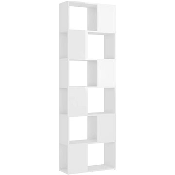 Shumee dělící stěna bílá s vysokým leskem 60×24×186 cm, 809104 (809104)