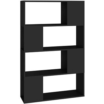 Shumee dělící stěna černá 80×24×124,5 cm dřevotříska, 809135 (809135)