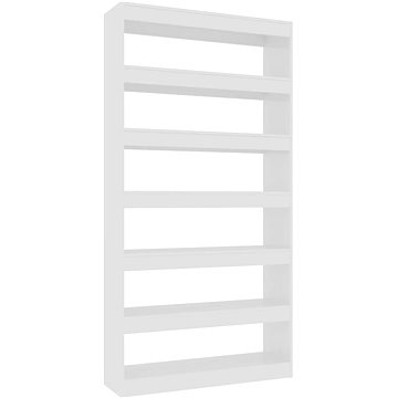 Shumee dělicí stěna bílá lesklá 100×30×198cm kompozitní dřevo, 811778 (811778)