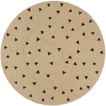 Ručně vyrobený koberec z juty s trojúhelníkovým potiskem 150 cm (133691)