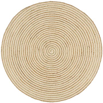 Ručně vyrobený koberec z juty spirálový design bílý 90 cm (133716)